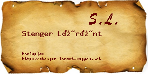Stenger Lóránt névjegykártya