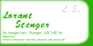 lorant stenger business card